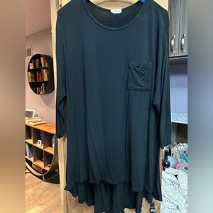 Black tunic top dress coverup lounge leisure wear M boho super soft comfortable